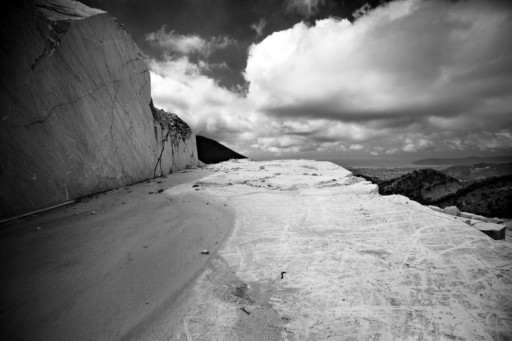 Altopiano bianco della cava di marmo