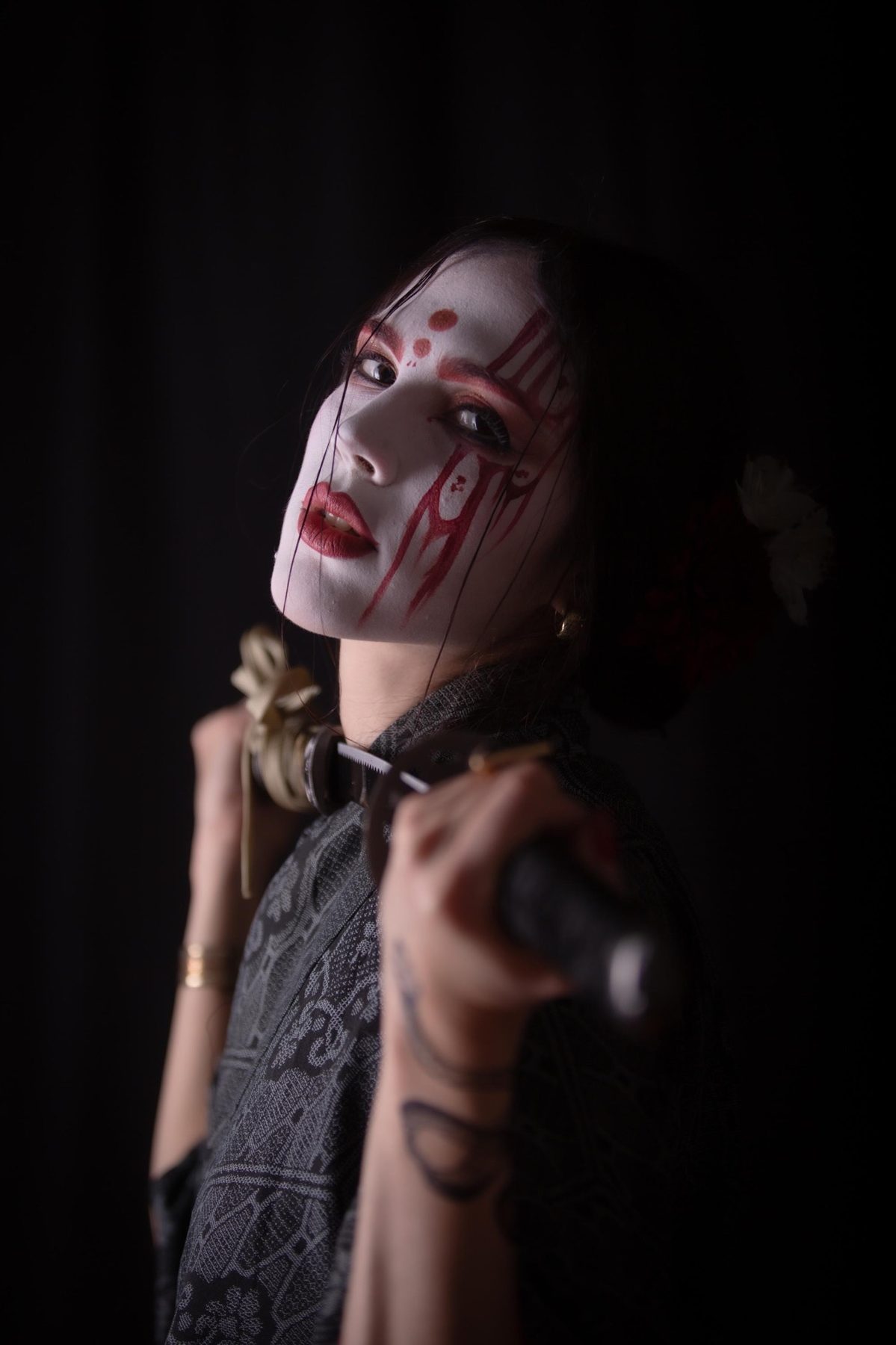 Ritratto a tema geisha, primo piano